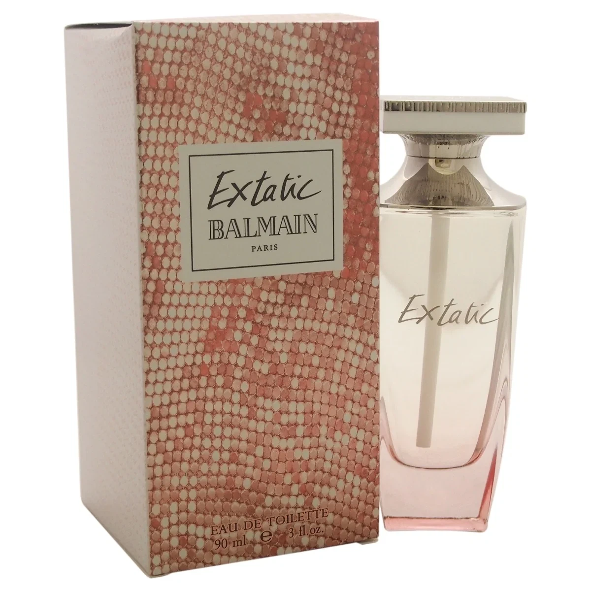 Balmain EXTATIC manufacturer bottle, linked from the supplied product catalogue.