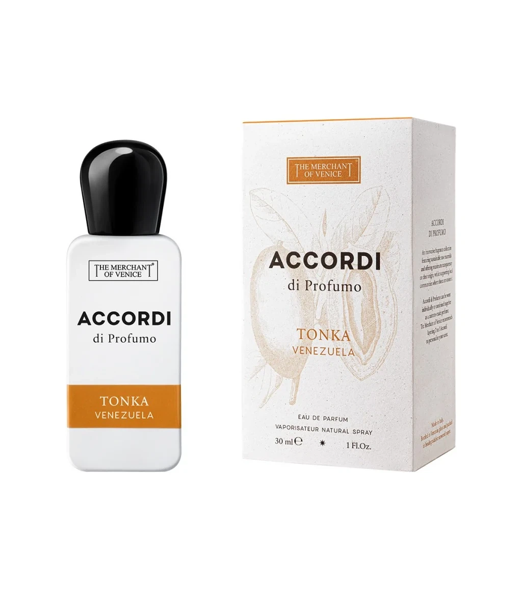 The Merchant of Venice Accordi di Profumo Tonka Venezuela Amber manufacturer bottle, linked from the supplied product catalogue.