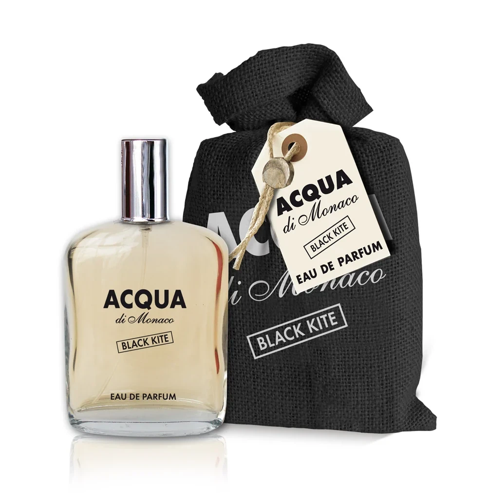 Acqua Di Monaco BLACK KITE manufacturer bottle, linked from the supplied product catalogue.