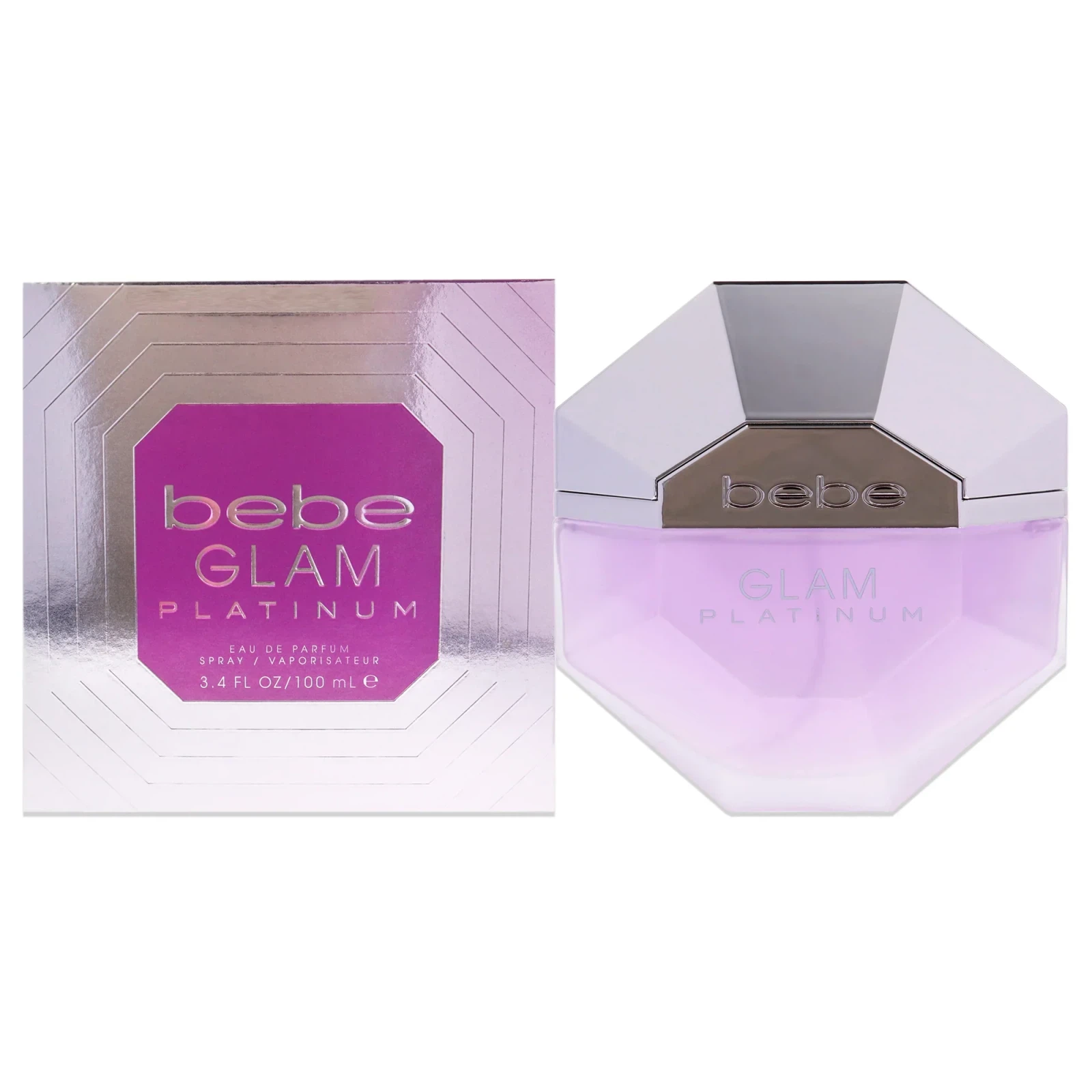 bebe Glam Platinum manufacturer bottle, linked from the supplied product catalogue.