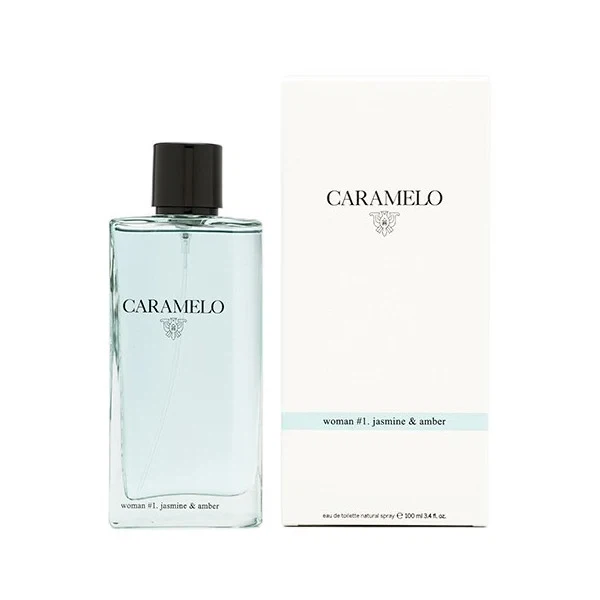 Caramelo Woman #1 Jasmine & Amber manufacturer bottle, linked from the supplied product catalogue.