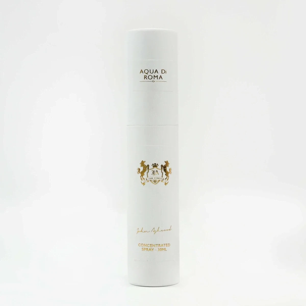 John Ashwood Aqua Di Roma manufacturer bottle, linked from the supplied product catalogue.