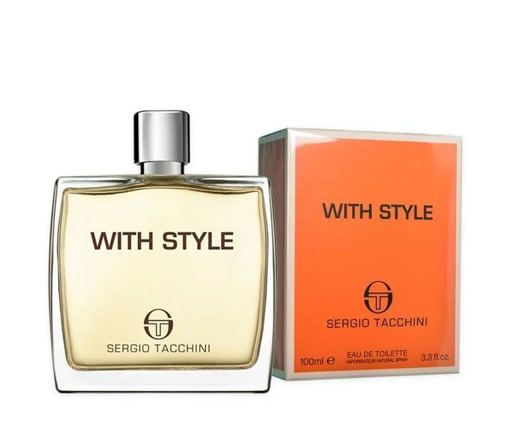 Sergio Tacchini WITH STYLE MEN manufacturer bottle, linked from the supplied product catalogue.