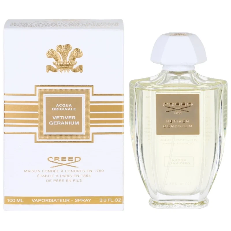 Creed Acqua Originale Vetiver Geranium manufacturer bottle, linked from the supplied product catalogue.