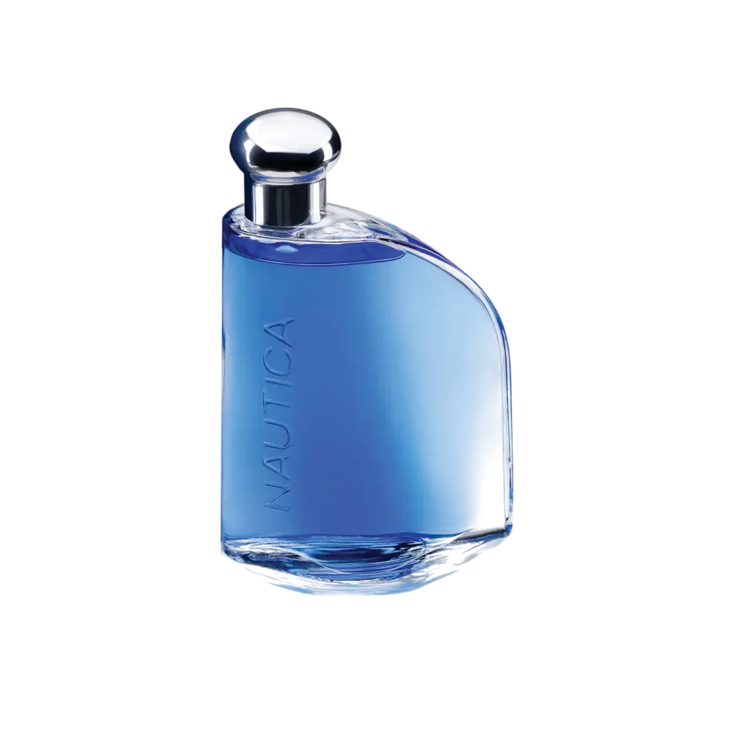 Nautica Blue Spray manufacturer bottle, linked from the supplied product catalogue.