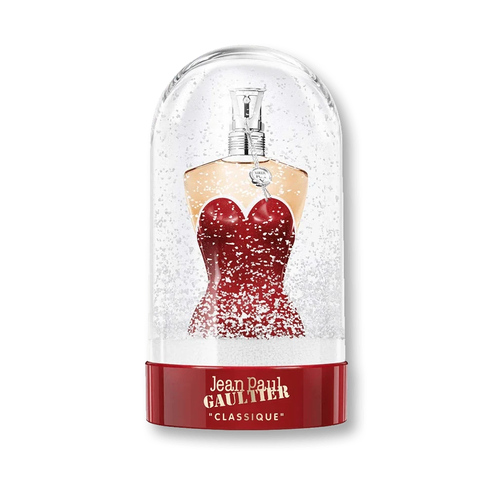 Jean Paul Gaultier Classique Christmas Edition manufacturer bottle, linked from the supplied product catalogue.