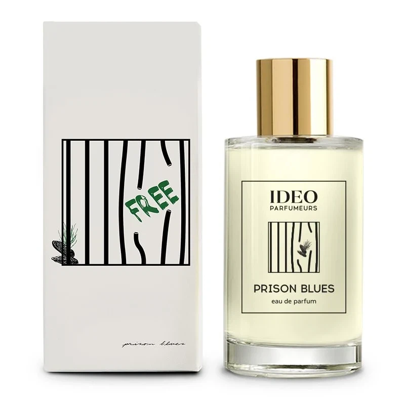 Ideo Parfumeurs Prison Blues manufacturer bottle, linked from the supplied product catalogue.