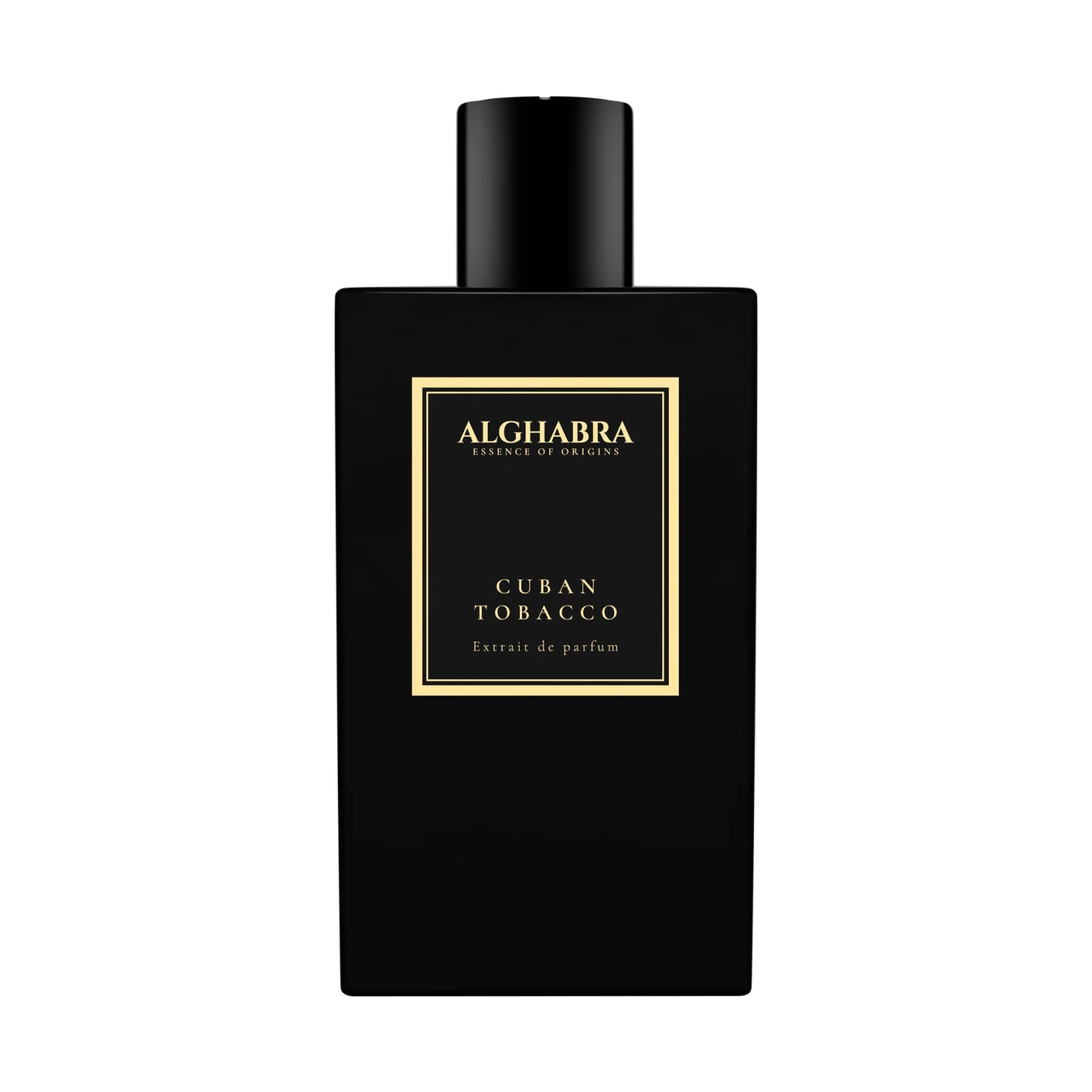 Alghabra Essence Of Origins Cuban Tobacco manufacturer bottle, linked from the supplied product catalogue.