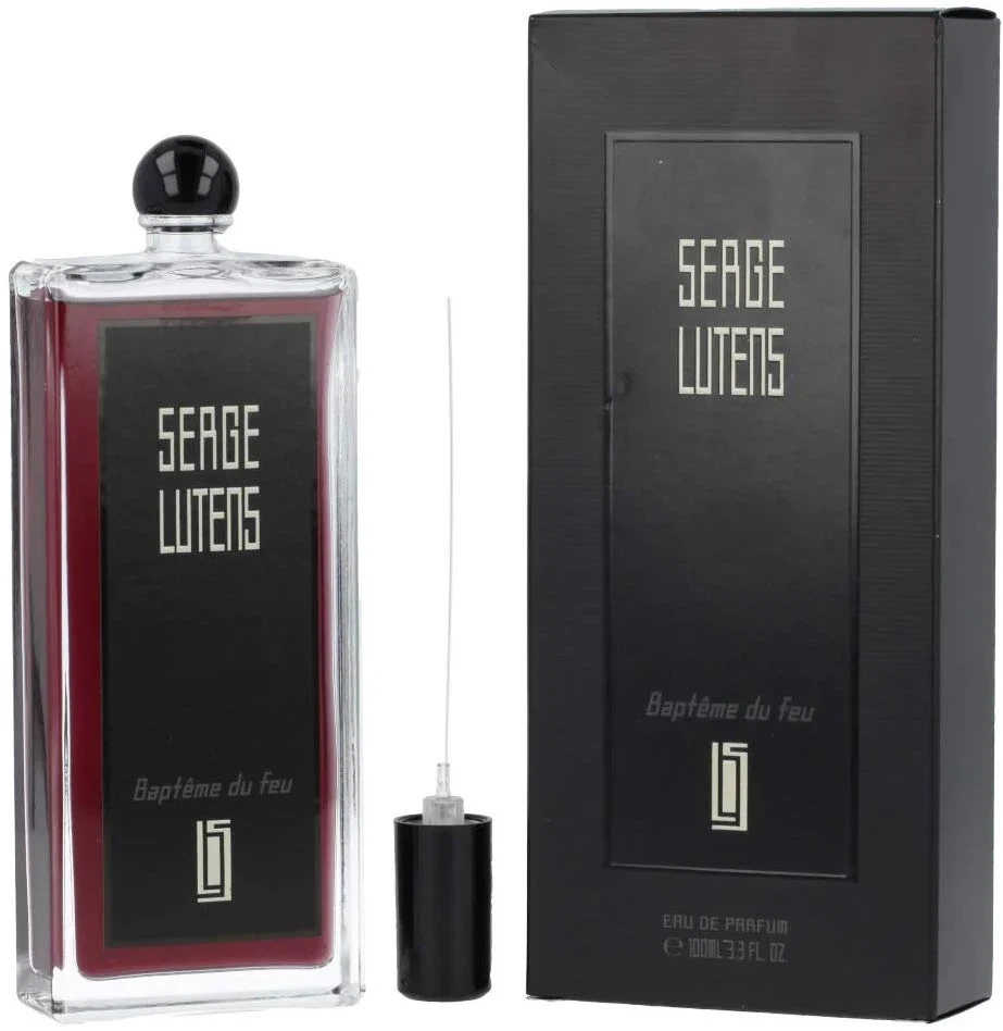 Serge Lutens Bapteme Du Feu 3.3oz manufacturer bottle, linked from the supplied product catalogue.