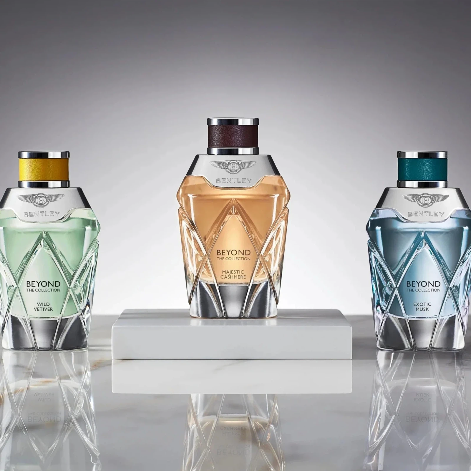Bentley Beyond The Collection Majestic Cashmere manufacturer bottle, linked from the supplied product catalogue.