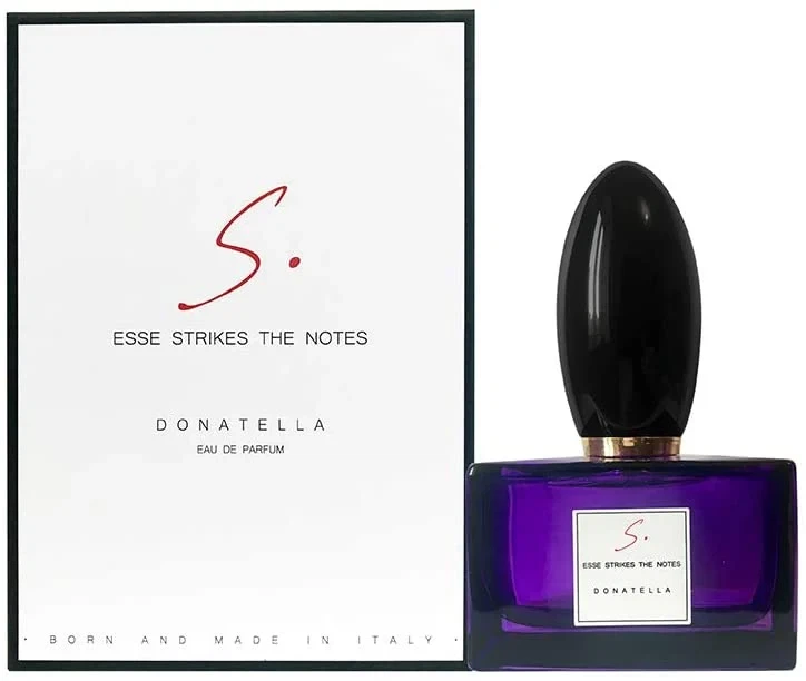 Esse Strikes The Notes Donatella manufacturer bottle, linked from the supplied product catalogue.
