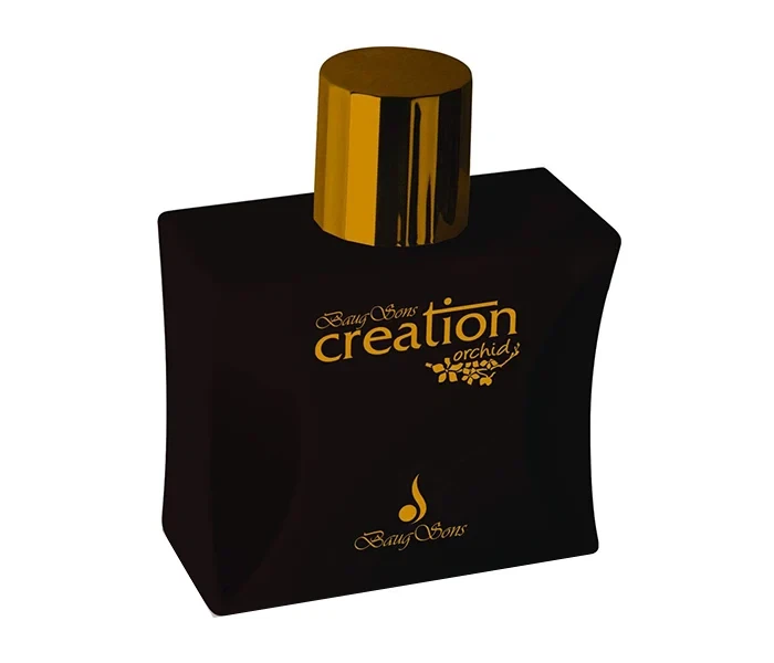 Baug Sons Creation Orchid manufacturer bottle, linked from the supplied product catalogue.