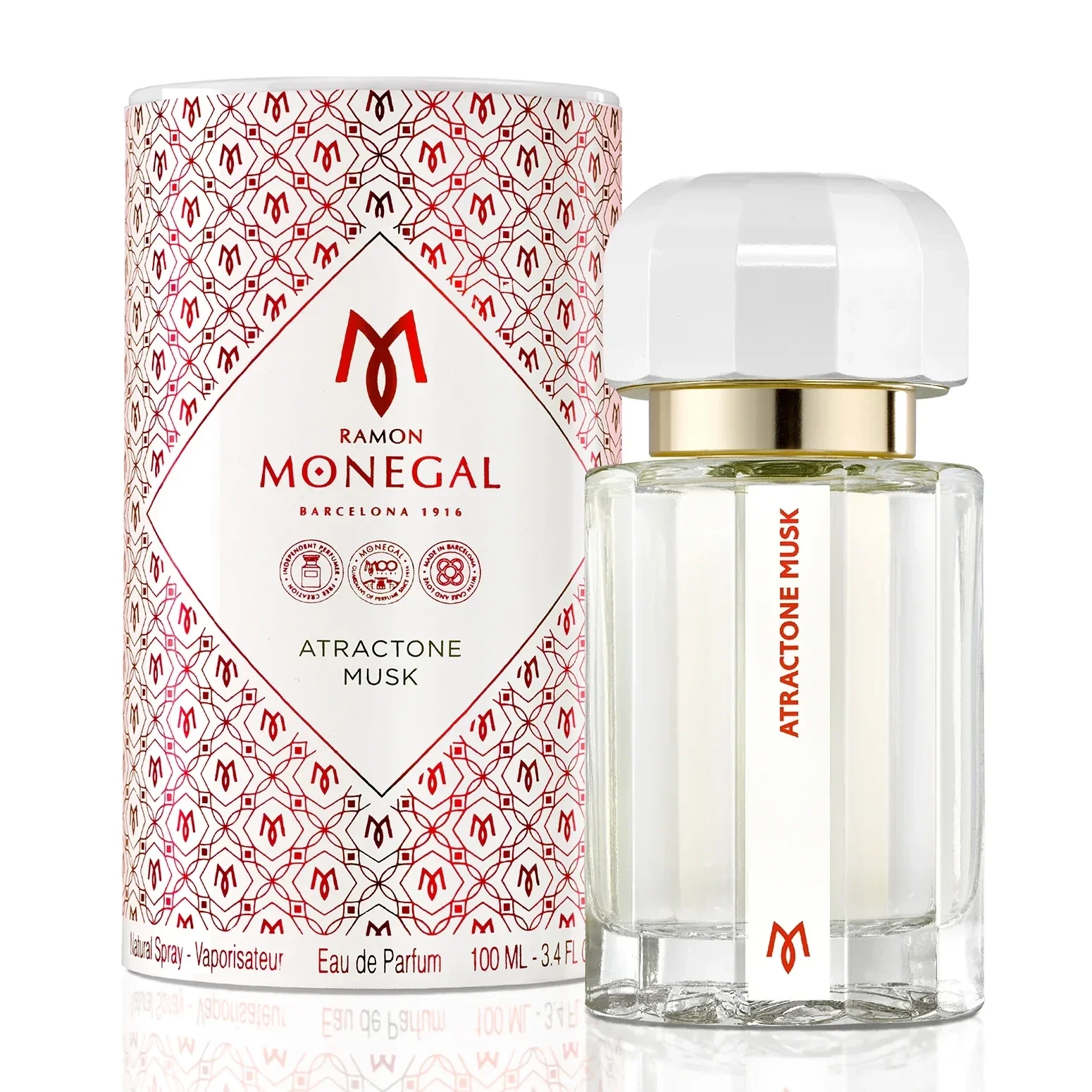 Ramon Monegal Atractone Musk manufacturer bottle, linked from the supplied product catalogue.