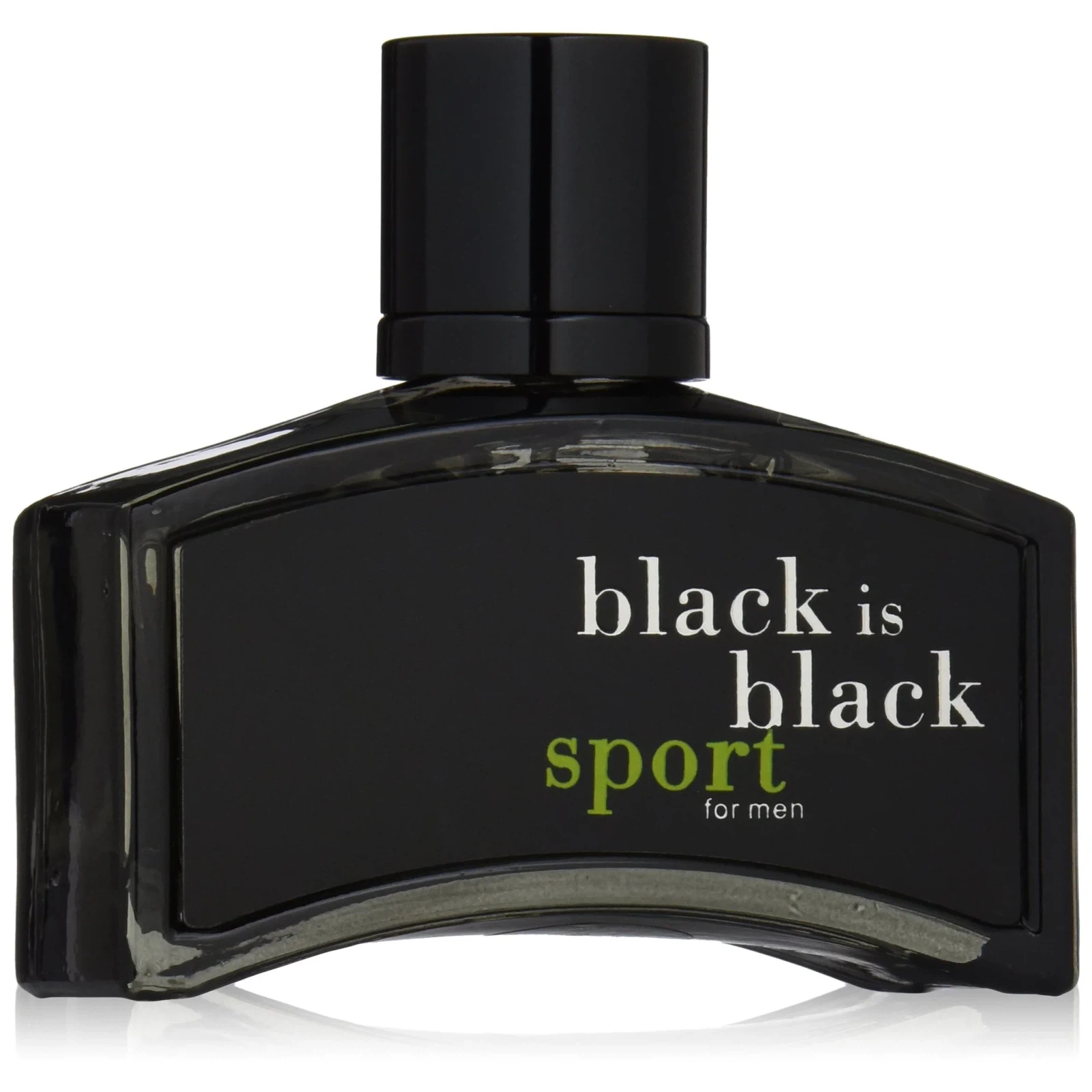 NuParfums Black Is Black Sport manufacturer bottle, linked from the supplied product catalogue.