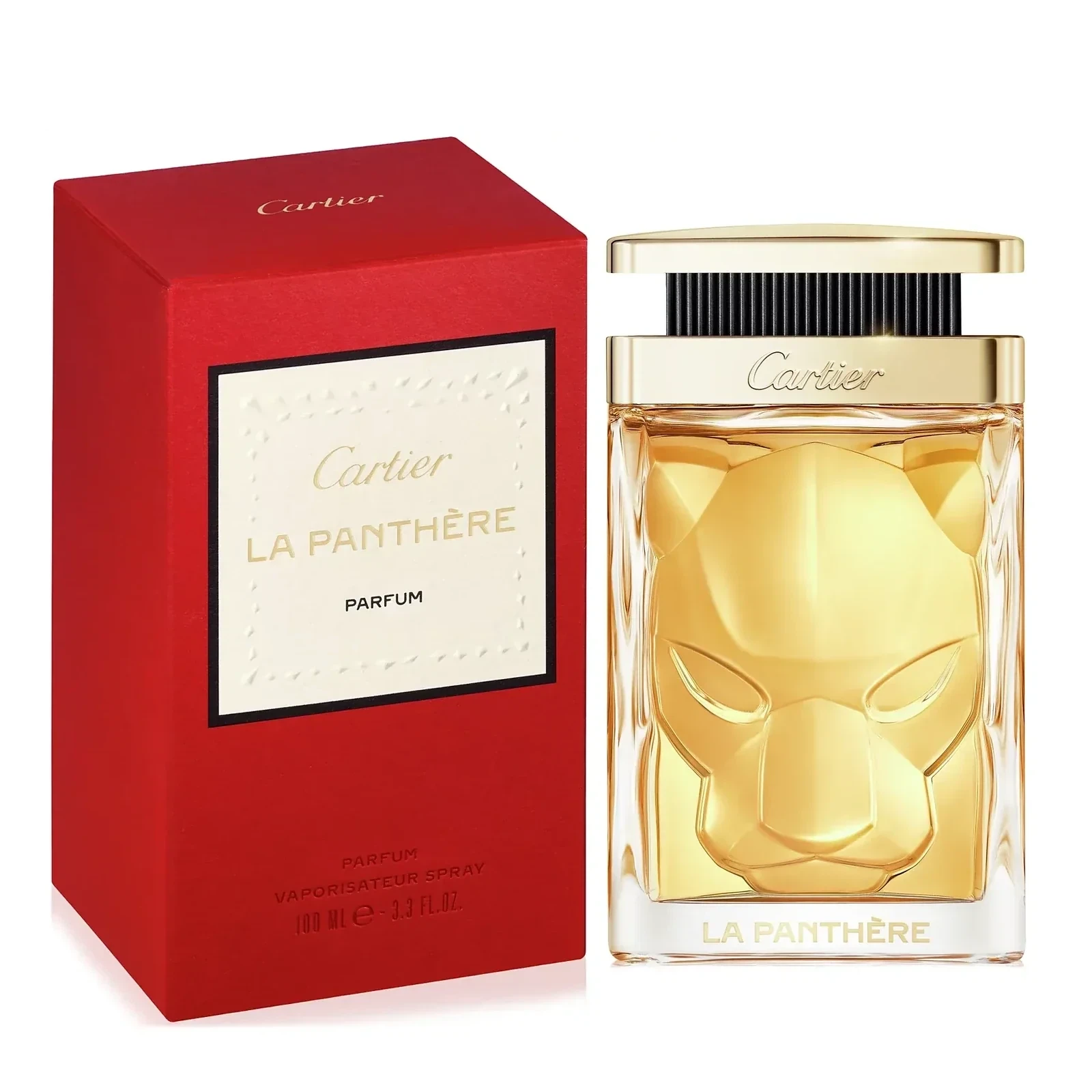 Cartier La Panthere Parfum manufacturer bottle, linked from the supplied product catalogue.