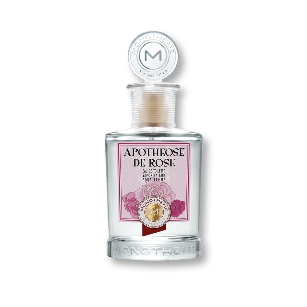 Monotheme Apotheose De Rose manufacturer bottle, linked from the supplied product catalogue.