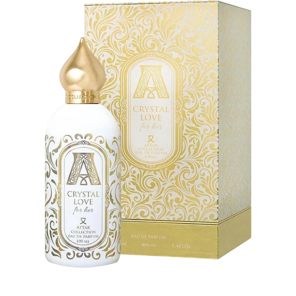 Attar Collection Crystal Love for Her manufacturer bottle, linked from the supplied product catalogue.
