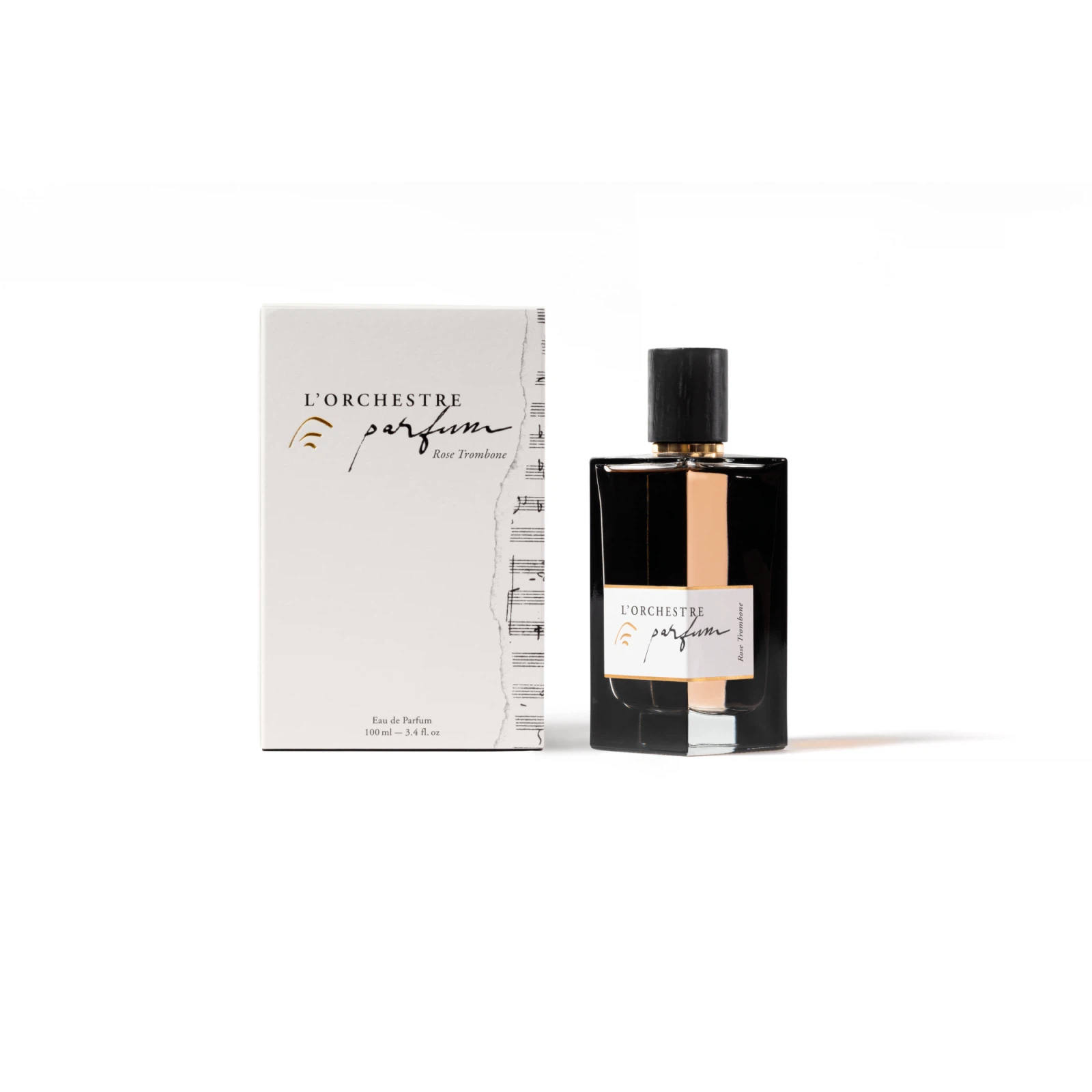 L’Orchestre Parfum Parfum Rose Trombone manufacturer bottle.