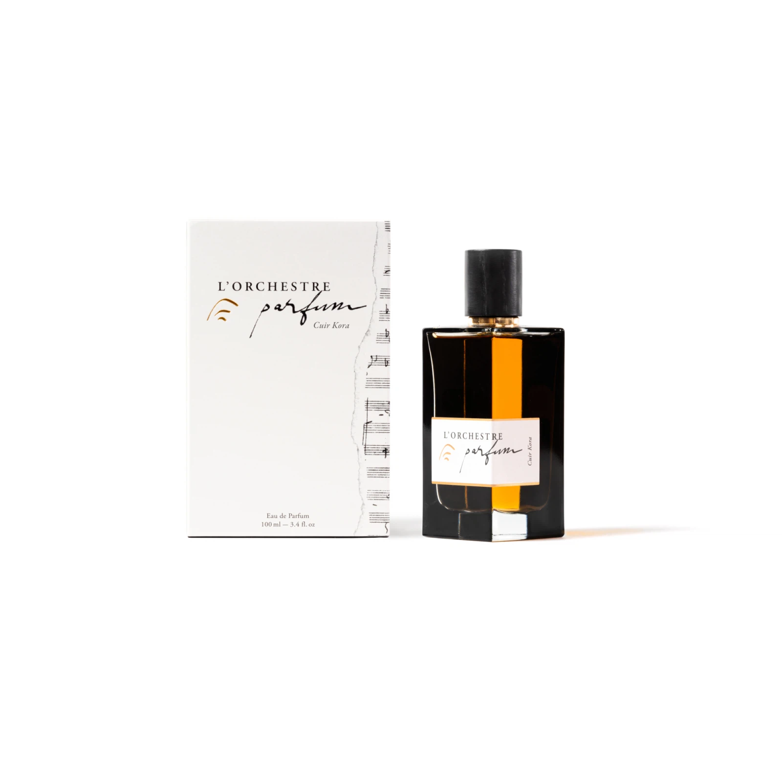 L’Orchestre Parfum Parfum Cuir Kora manufacturer bottle.