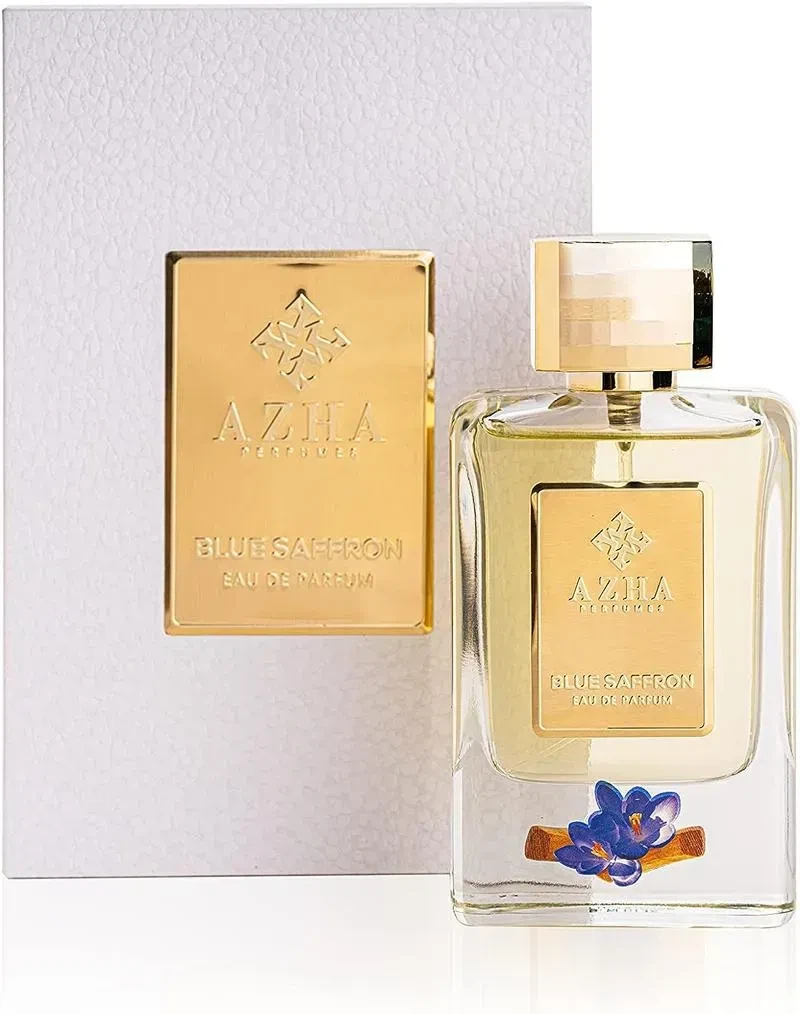 Azha Blue Saffron manufacturer bottle.
