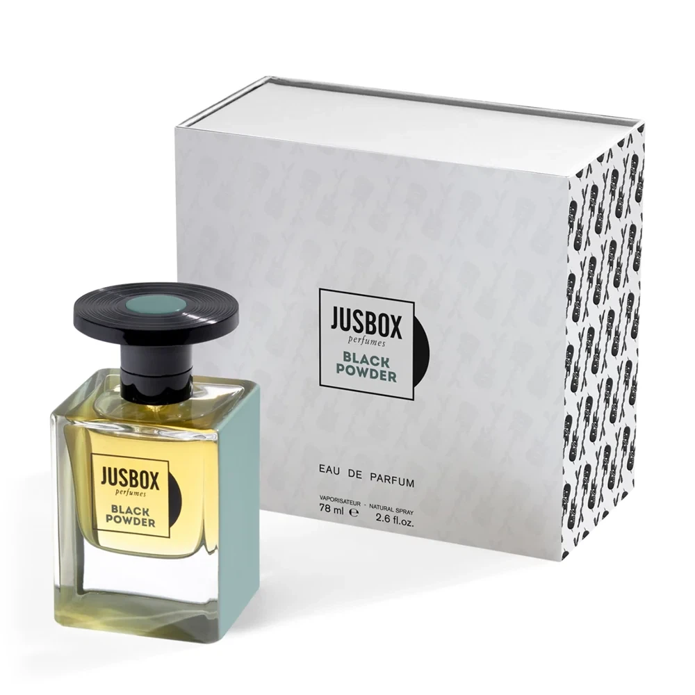 Jusbox Black Powder manufacturer bottle.