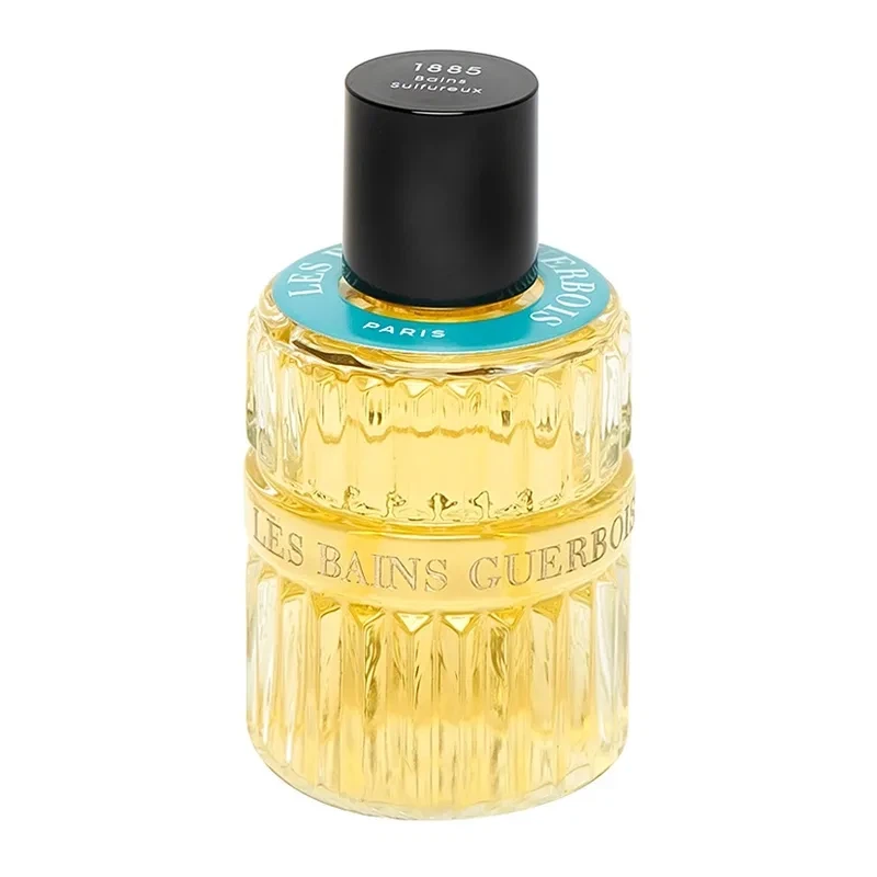 Les Bains Guerbois 1885 Bains Sulfureux manufacturer bottle.