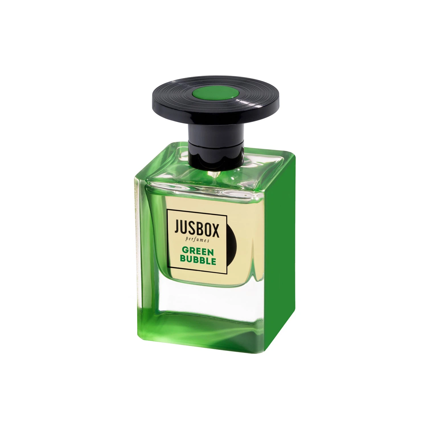 Jusbox Green Bubble manufacturer bottle.