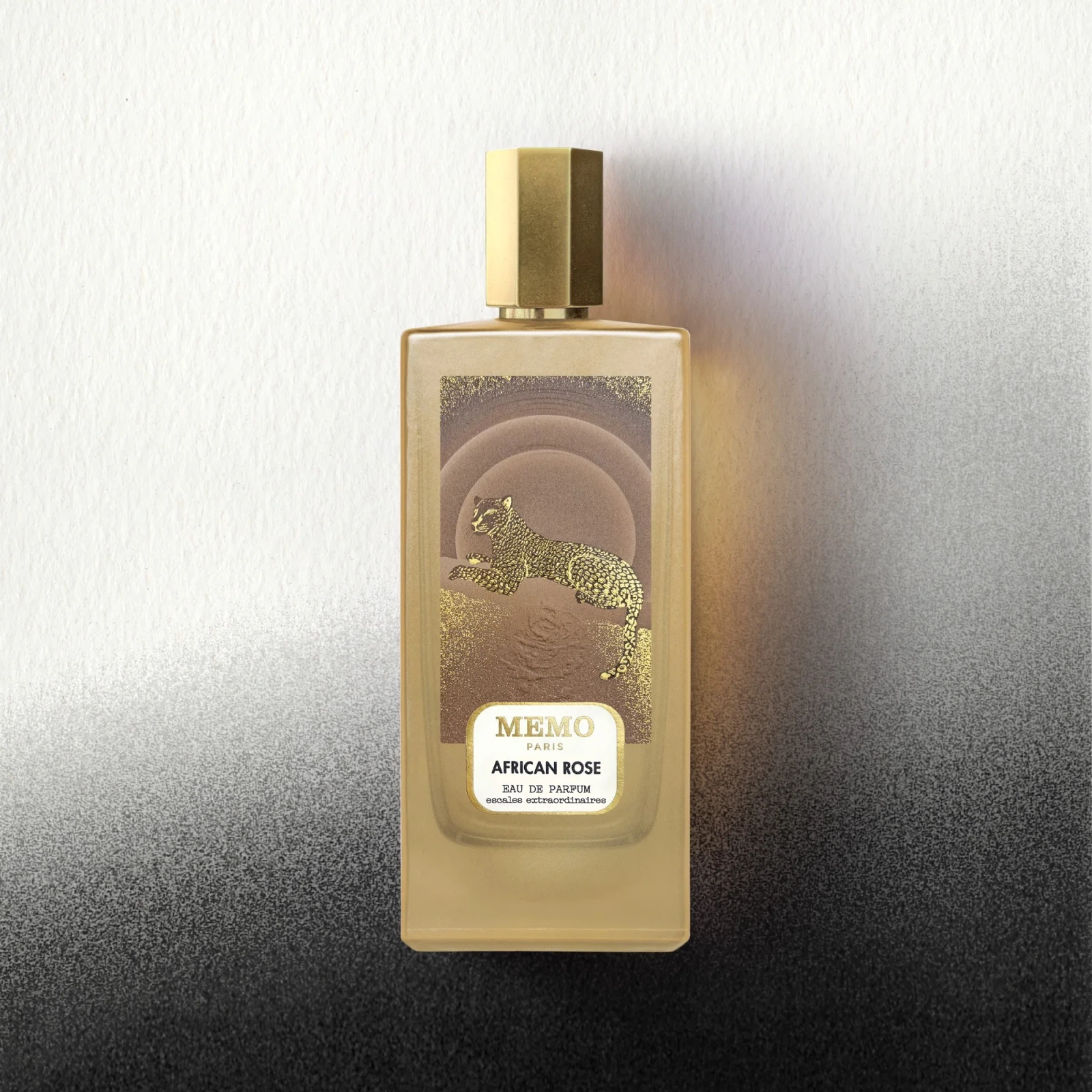 Memo African Rose manufacturer bottle.