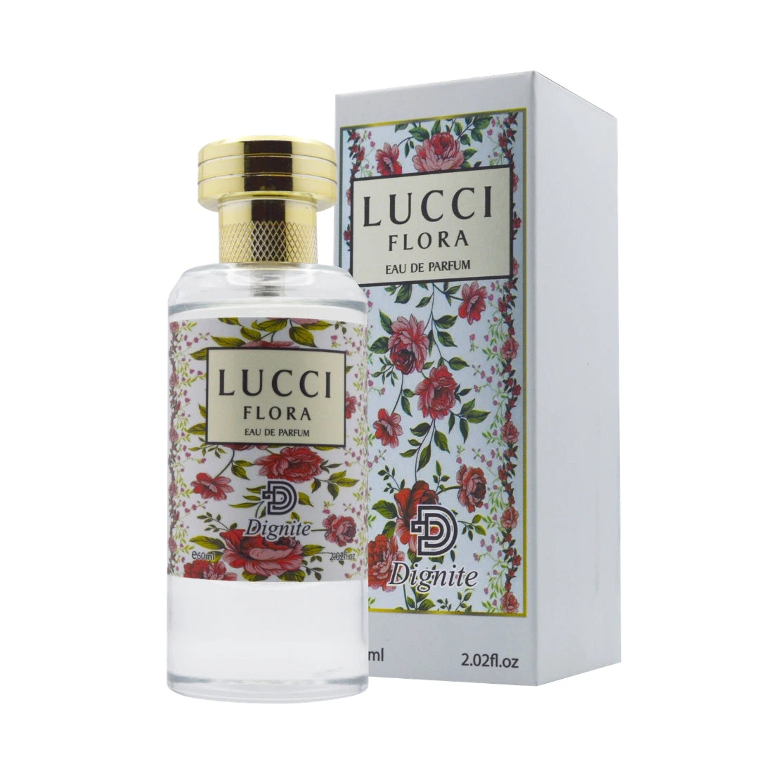 Dignite Lucci Flora manufacturer bottle.