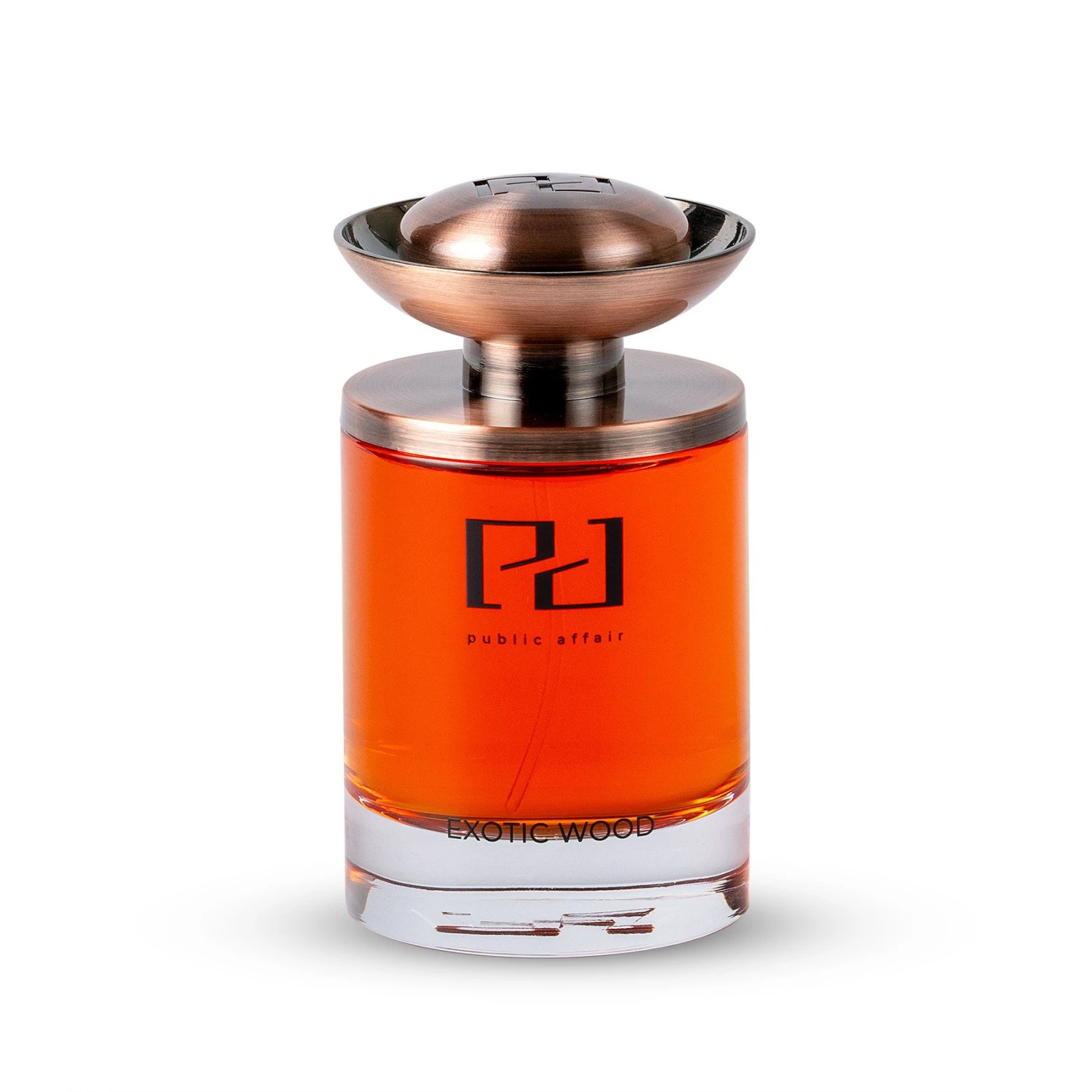 Public Affair Exotic Wood Parfum manufacturer bottle.