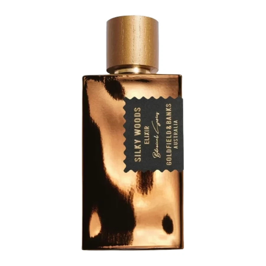 Goldfield & Banks Silky woods elixir manufacturer bottle.