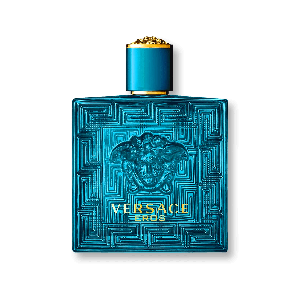 Versace Eros manufacturer bottle, used to identify the fragrance.