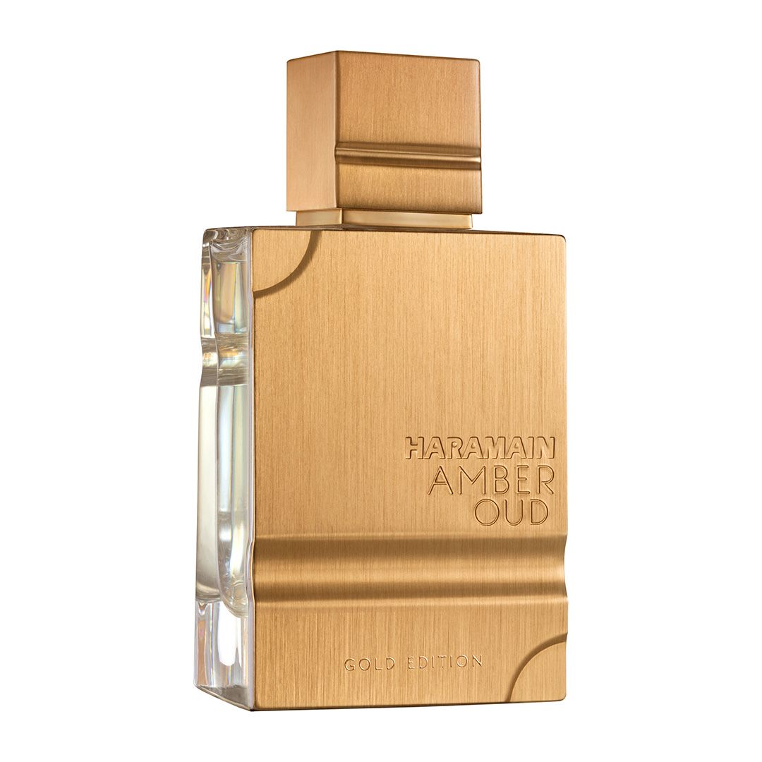 Original Al Haramain Amber Oud Gold Edition bottle, shown to identify the source fragrance (not the decant)