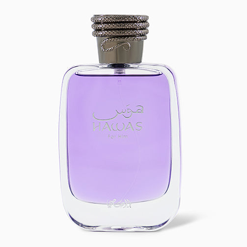 Original Rasasi Hawas for Him bottle, shown to identify the source fragrance (not the decant)