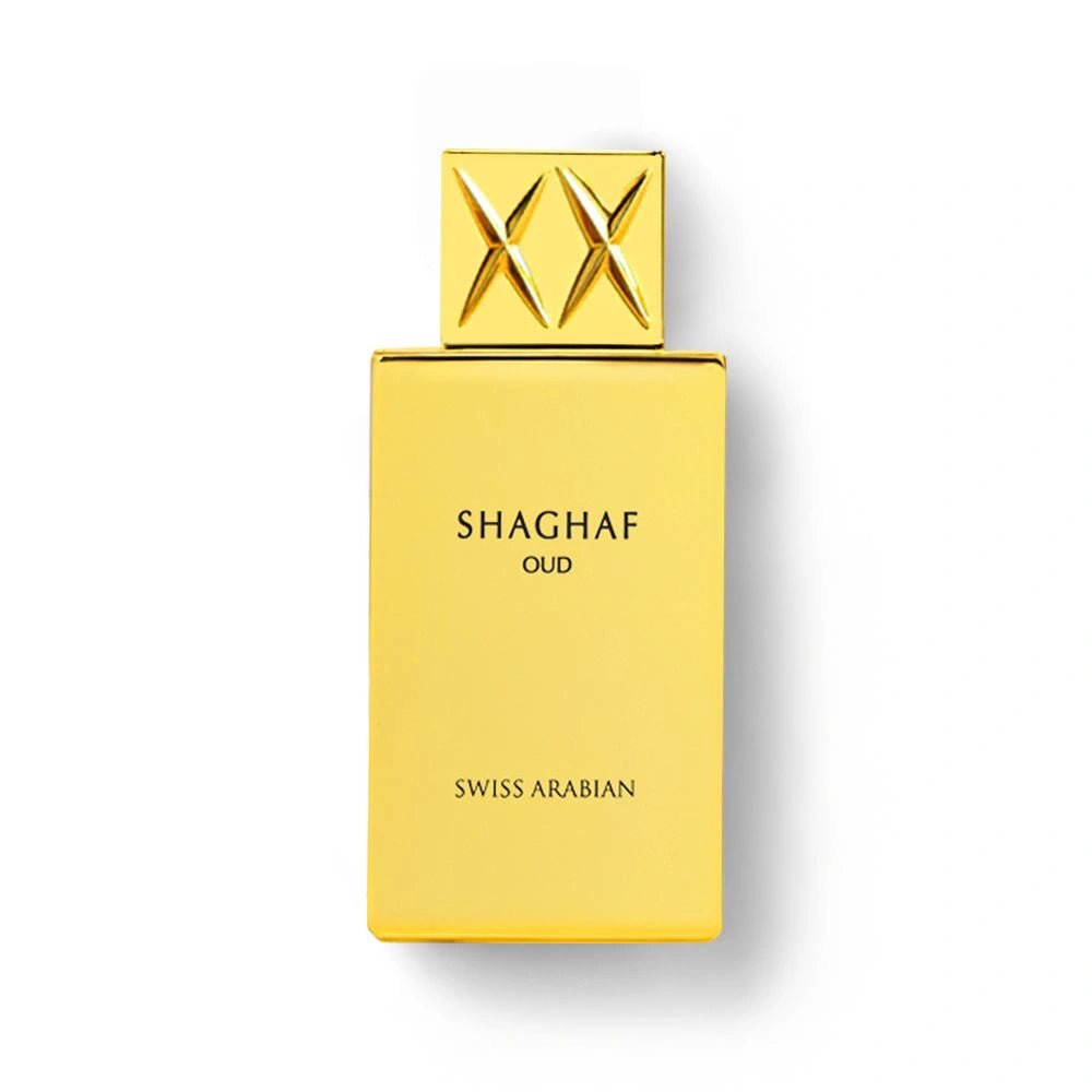 Original Swiss Arabian Shaghaf Oud bottle, shown to identify the source fragrance (not the decant)